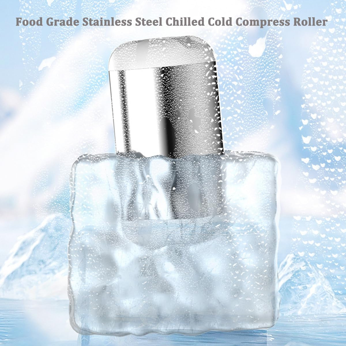 Stainless Steel Ice Roller for Face - Skin Cooling and Soothing | Ice Facial Roller for Skin Irritation and Sensitivity | Ice Roller for Puffy Eyes and Relief from Face Swelling (Blue)