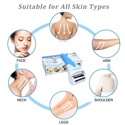 Stainless Steel Ice Roller for Face - Skin Cooling and Soothing | Ice Facial Roller for Skin Irritation and Sensitivity | Ice Roller for Puffy Eyes and Relief from Face Swelling (Blue)